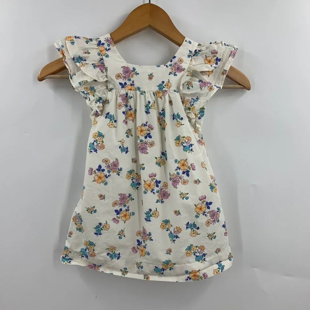 Zara Girls Floral Dress and Button Up Shirt Short Sleeve (Set of 2) Size 2-3‎